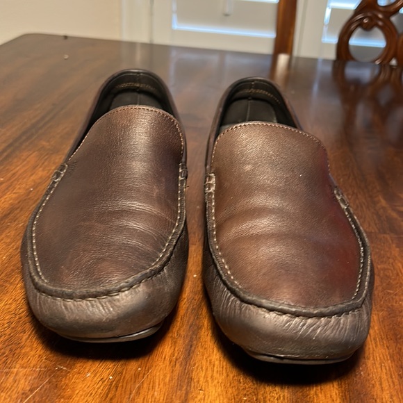 HOGO BOSS BROWN LEATHER DRIVER MOCCASIN. - Picture 2 of 12